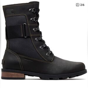 Sorel Black Emelie Conquest Lace up Boots